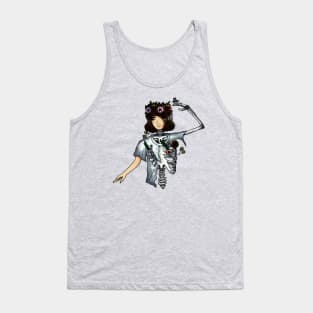 Floral Skeleton Girl Tank Top